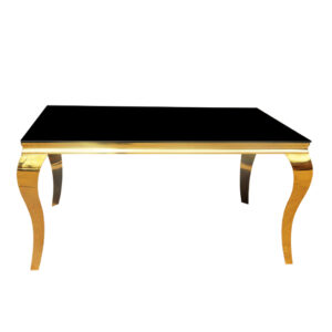 Black Glass Top Dining Table Gold Frame