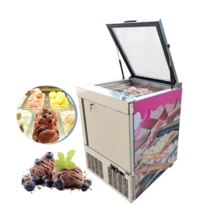 Kolice Commercial 9 Drums/ 6 Pans Ice Cream Display Showcase Freezer