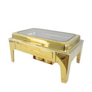 Rectangular Glass Top Chafing Dish