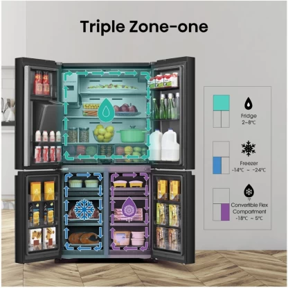 Hisense 546 L Frost Free Multi-Door Fridge (Black Finish, H750FSB-IDS) - Image 7