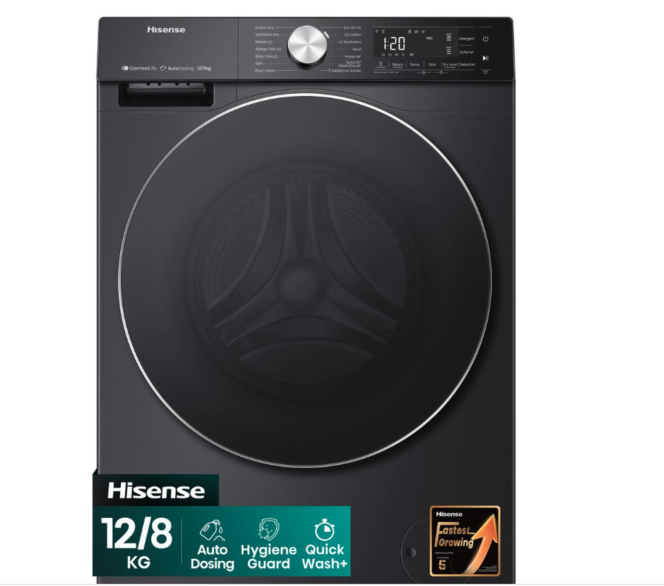 Hisense 12Kg / 8Kg Smart Washer Dryer with Inverter - Premium Black - Image 2