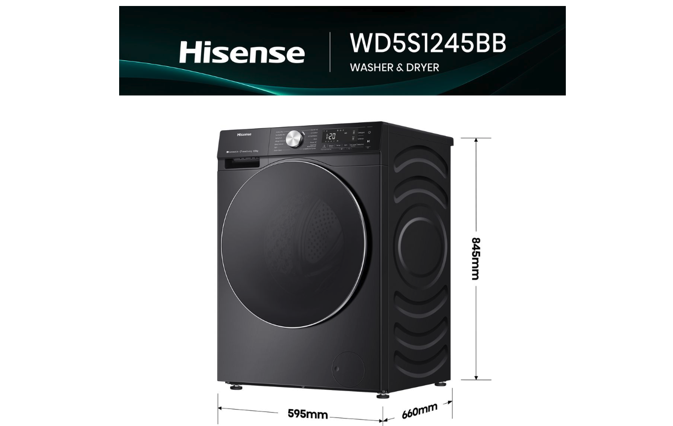 Hisense 12Kg / 8Kg Smart Washer Dryer with Inverter - Premium Black - Image 3