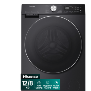 Hisense 12Kg / 8Kg Smart Washer Dryer with Inverter - Premium Black