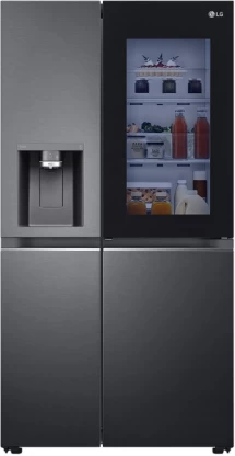 LG 611 L Double Door Fridge (Black, N/A)