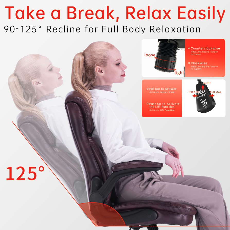 Leather office chair, manager chair, large computer chair, desk chair - Image 7