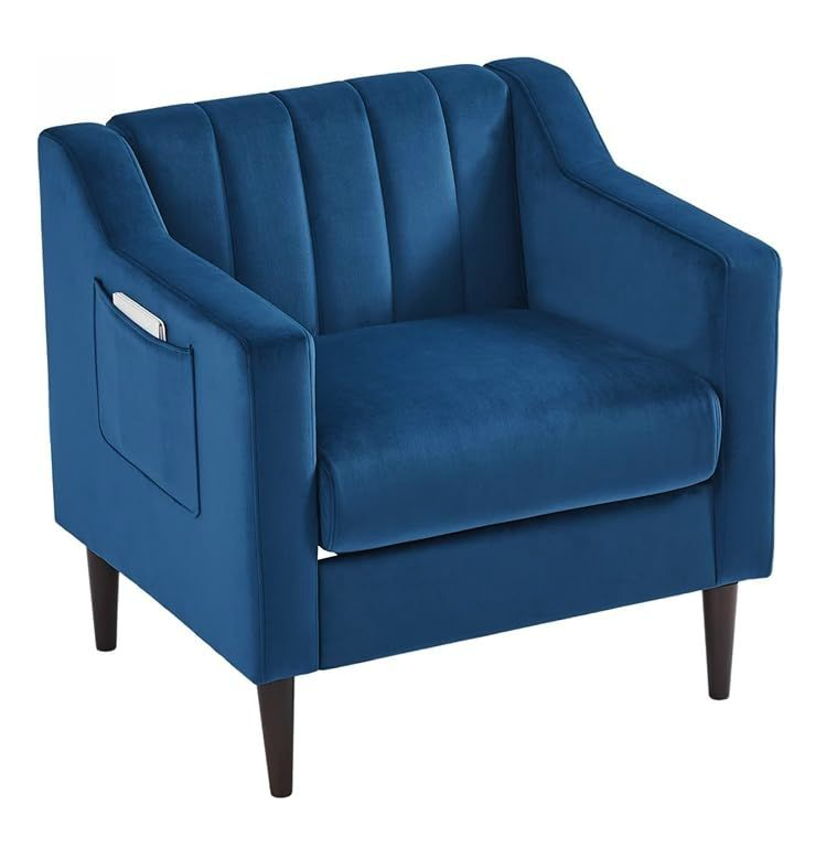 Luna Velvet 1 Seater Sofa Arm Chair - Image 4