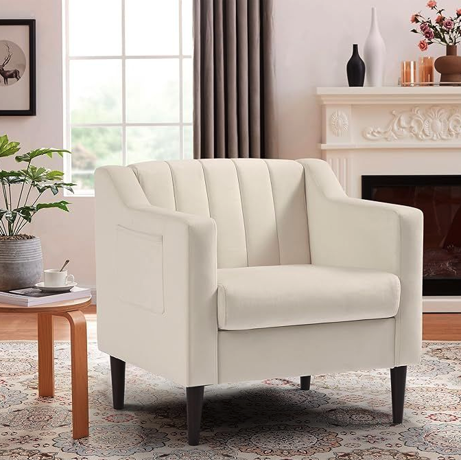 Luna Velvet 1 Seater Sofa Arm Chair - Image 6