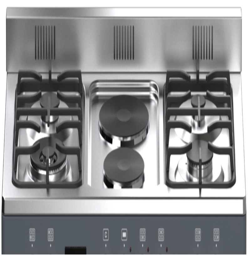 Elba 04/9S4EX737SG- 4 Gas Burner with 2 Electric Plates & Electric Multifunction Oven 90cm- Slate Grey - Image 3