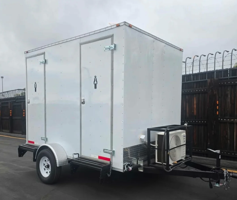 2-Station Mobile Restroom Trailer with AC - VIP Portable Toilet - Image 4